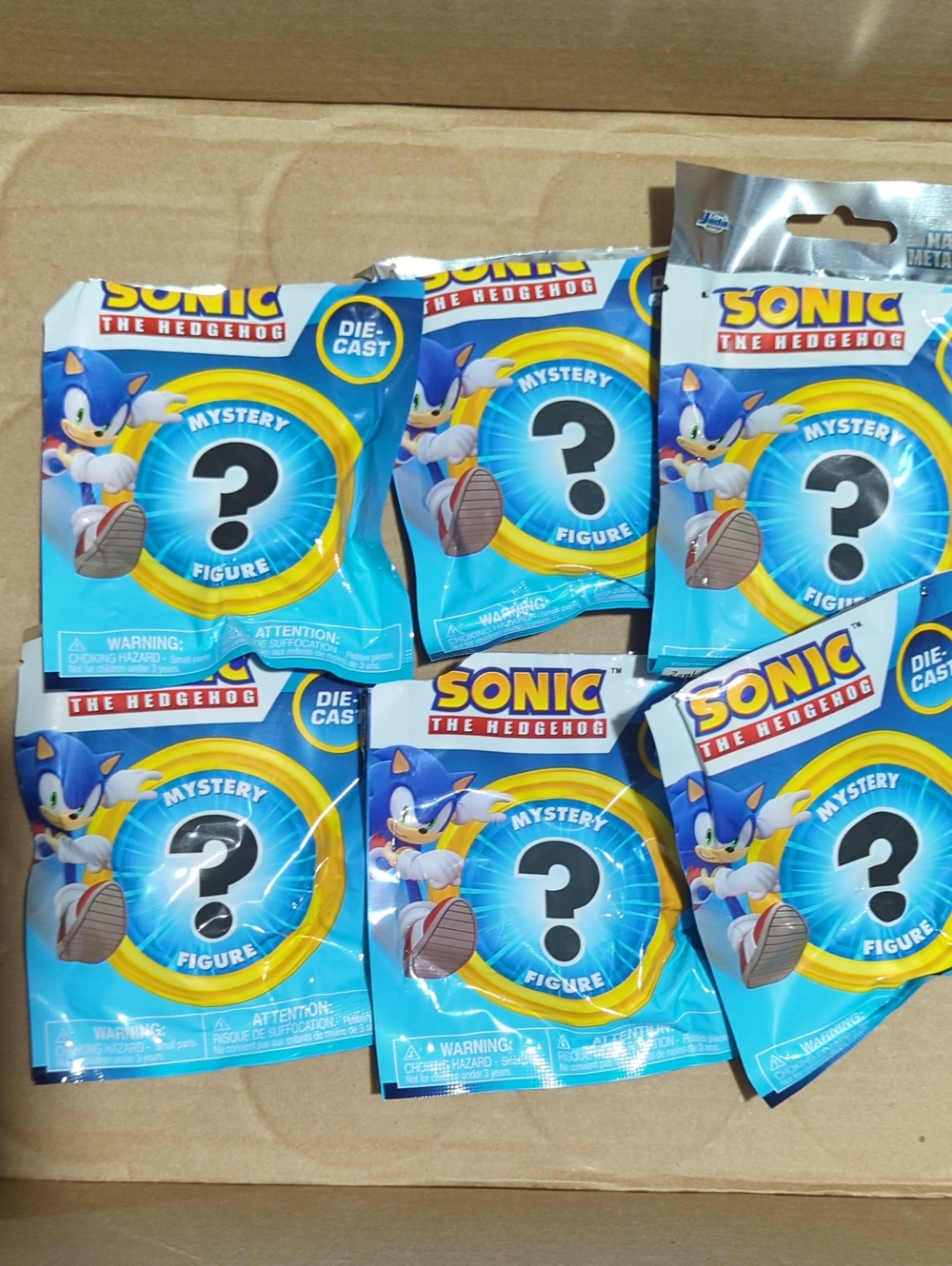 Nano Metalfigs Sonic the Hedgehog Mystery Die-Cast Blind Bag X6 All Different